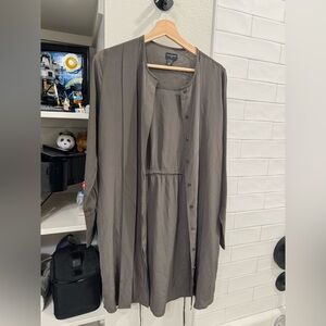 NEW Club Monaco Silk Gray Dress with Tie